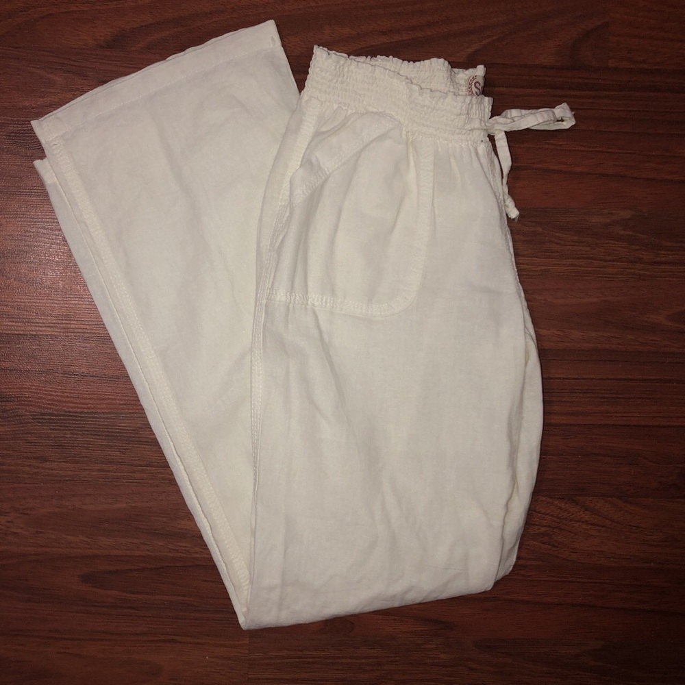 white beach pants